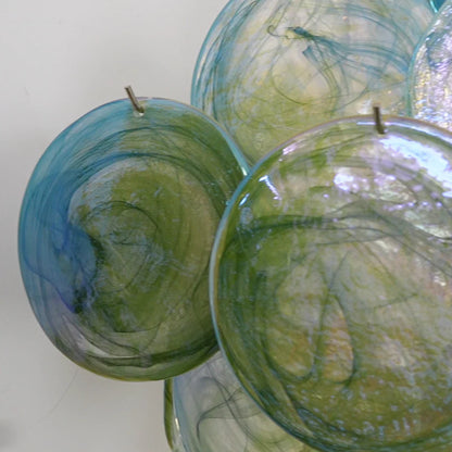 Vintage Murano Green Disks Chandelier