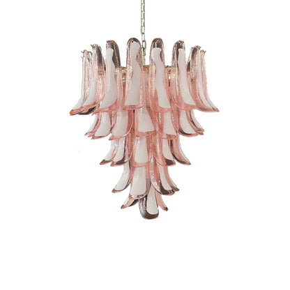 Vintage Pink Murano Glass Petals Chandelier