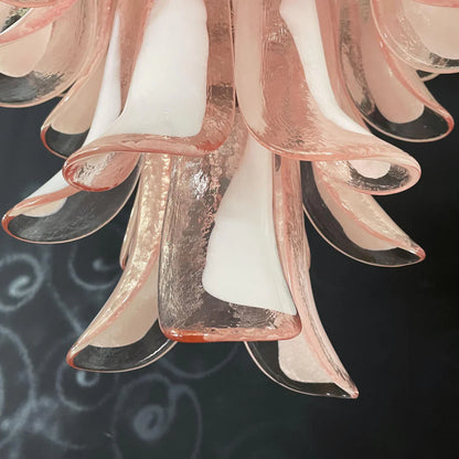 Vintage Pink Murano Glass Petals Chandelier