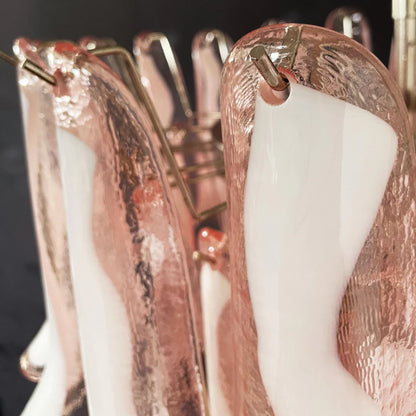 Vintage Pink Murano Glass Petals Chandelier