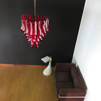 Vintage Red Murano Petals Chandelier