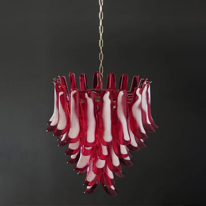 Vintage Red Murano Petals Chandelier