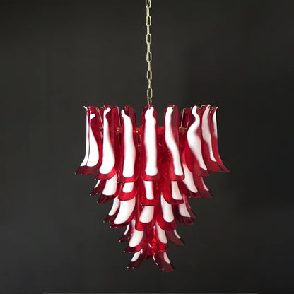 Vintage Red Murano Petals Chandelier