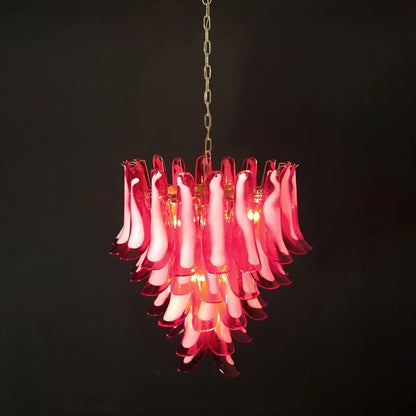 Vintage Red Murano Petals Chandelier