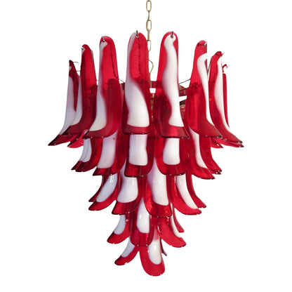 Vintage Red Murano Petals Chandelier