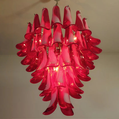 Vintage Red Murano Petals Chandelier