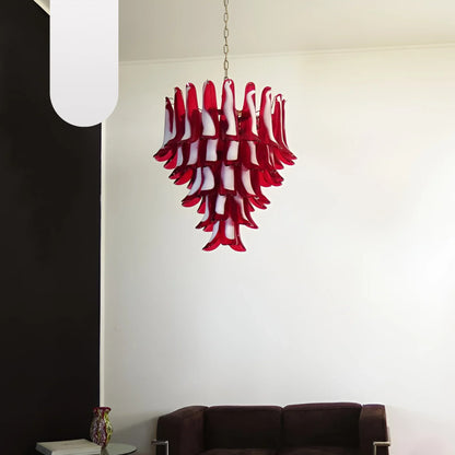 Vintage Red Murano Petals Chandelier