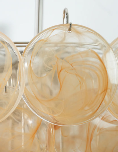 Elegant Gold Murano Disc Chandelier