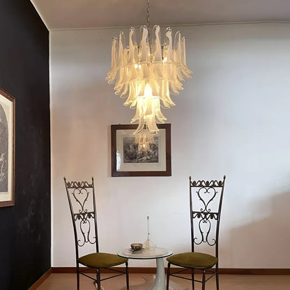 Vintage Transparent Murano Petals Chandelier