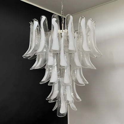 Vintage Transparent Murano Petals Chandelier