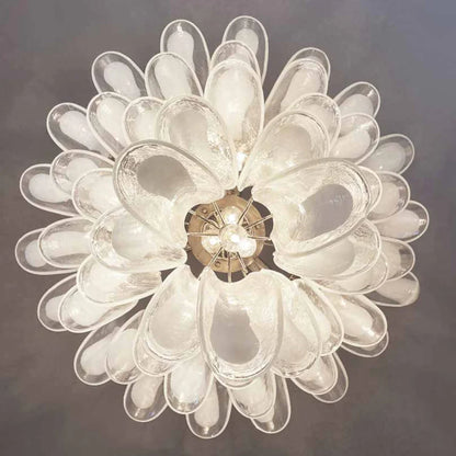 Vintage Transparent Murano Petals Chandelier