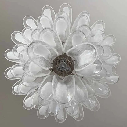 Vintage Transparent Murano Petals Chandelier
