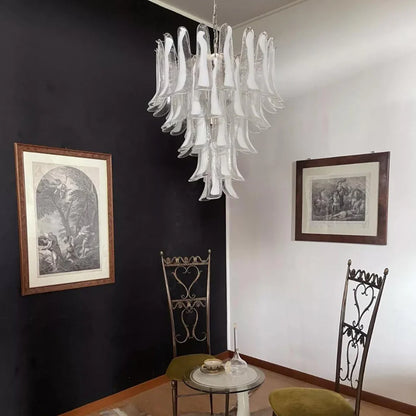 Vintage Transparent Murano Petals Chandelier