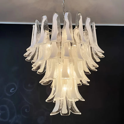Vintage Transparent Murano Petals Chandelier