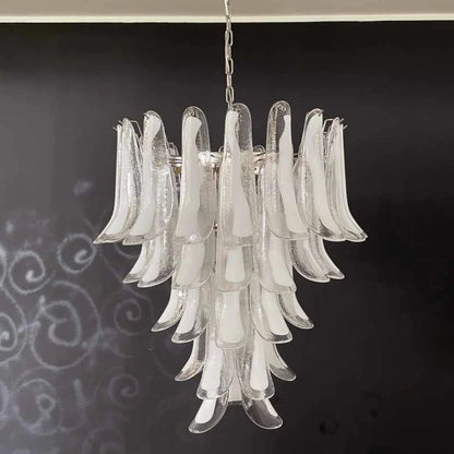 Vintage Transparent Murano Petals Chandelier