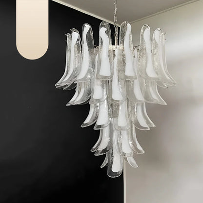 Vintage Transparent Murano Petals Chandelier