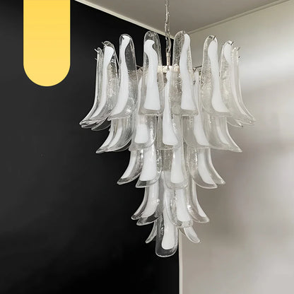 Vintage Transparent Murano Petals Chandelier