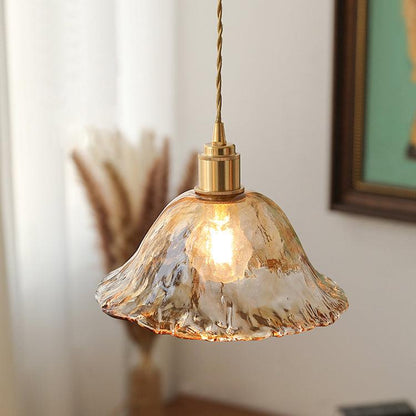 Vintage Brown Glass Pendant Light