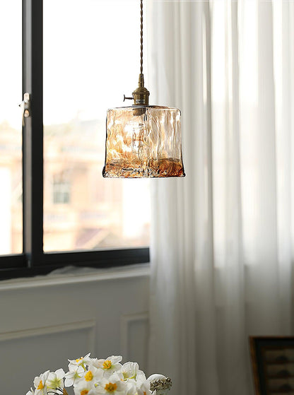 Vintage Brown Glass Pendant Light