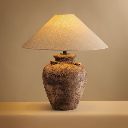 Vintage Terracotta Vase Table Lamp
