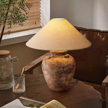 Vintage Terracotta Vase Table Lamp