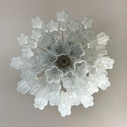 White Murano Glass Tube Chandelier