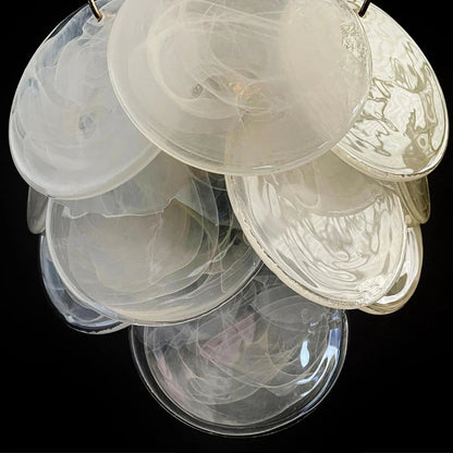White Murano Disc Glass Wall Sconce
