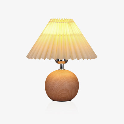 Wooden Pleated Table Lamp