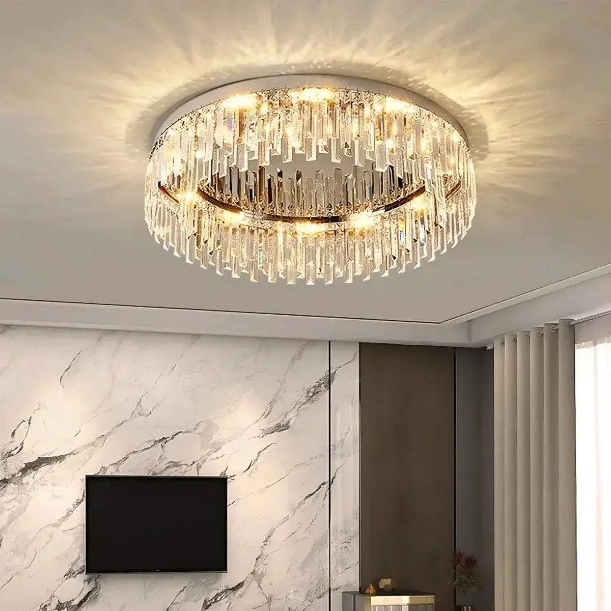 Gio Flush Mount Crystal Ceiling Light – Keyming