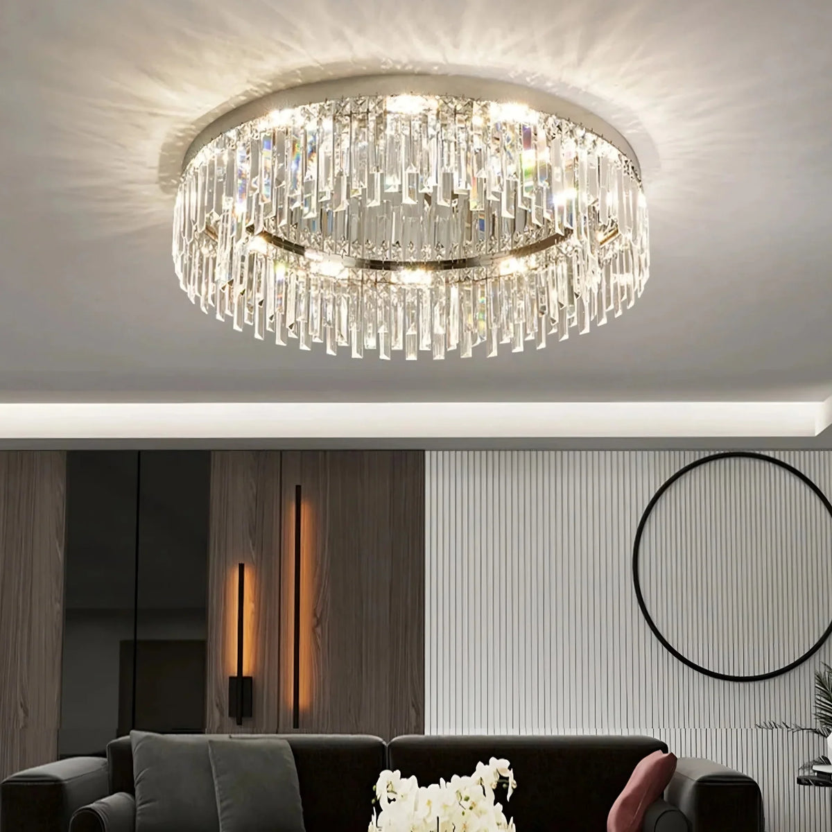 Gio Flush Mount Crystal Ceiling Light – Keyming